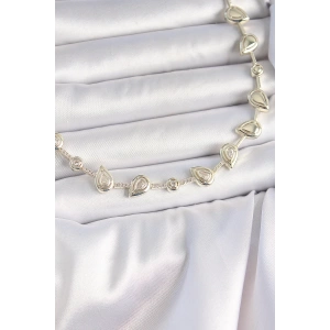 Pirinç Gold Renk Zirkon Taşlı Damla Model VIP Seri Exclusive Kadın Kolye