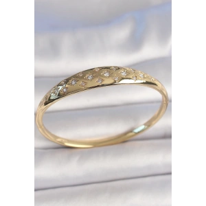 Pirinç Gold Renk Zirkon Taşlı Yıldız İşlemeli Kadın Kelepçe