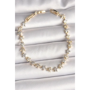 Pirinç Mix Renk Zirkon Taşlı Yıldız Model VIP Seri Kadın Bileklik