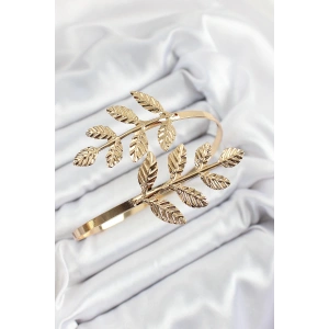 Pirinç Yaprak Model Gold Renk Kadın Pazu Bileklik