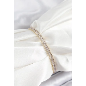 Pirinç Zirkon Taşlı Su Yolu Model Gold Renk Kadın Bileklik