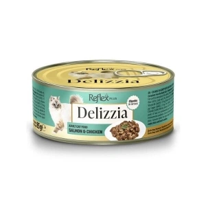 Reflex Plus Delizzia Sos İçinde Parça Etli Somonlu ve Tavuklu Yetişkin Konserve Kedi Maması 85 Gr 1 Adet