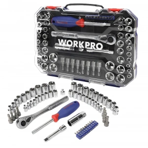 WORKPRO WP202566 1/4’ 3/8’’ Metrik/İnç 63 Parça Cr-V Profesyonel Lokma Takımı