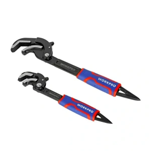 WORKPRO WP202574 2 Parça Otomatik Kilitlemeli Çok Fonksiyonlu Profesyonel Boru Anahtarı/ Levye Seti