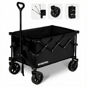 WORKPRO WP285015 80Kg 4 Tekerli Katlanabilir Ağır Hizmet Taşıma Arabası
