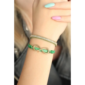 Yeşil Renk Metal Sonsuzluklu Bayan Bileklik