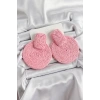Pembe Daire Figürlü Hasır Örgü Model Gold Renk Kadın Küpe