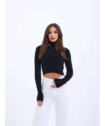 42231 TRİKO BALIKÇI KAZAK-SİYAH
