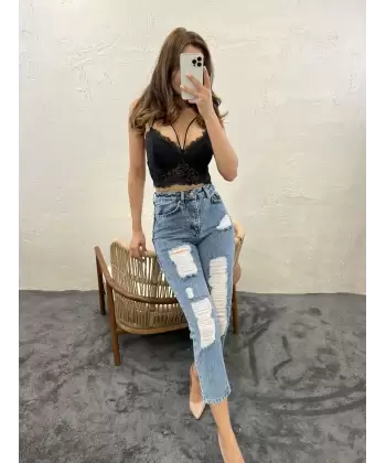 5998 KOT PANTOLON-MAVİ