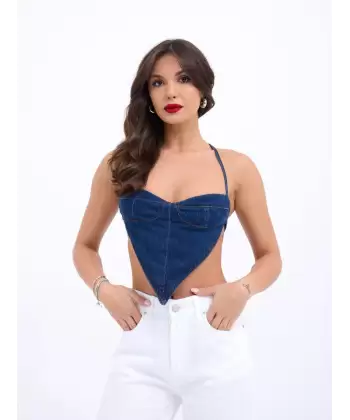 6968 KOT CROP-MAVİ