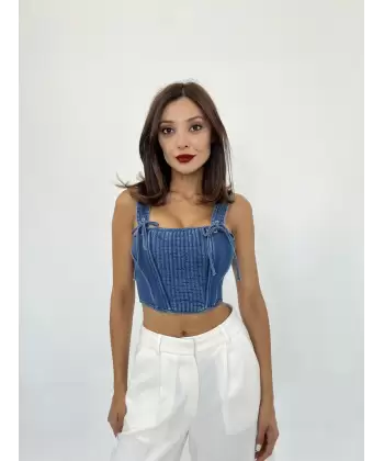 6987 KOT BLUZ-MAVİ