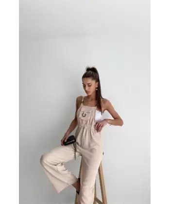 7023 Askılı Bahçıvan Tulum - Bej