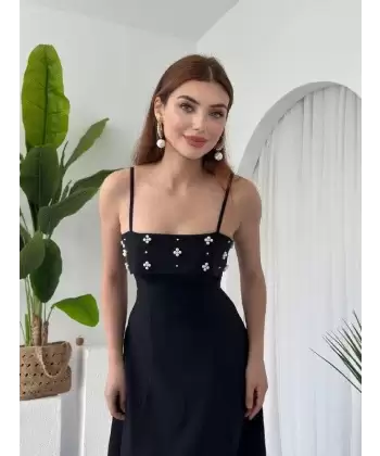 Acco Taş Detaylı Elbise