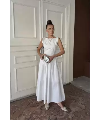 Pembe Uzun Büzgülü Elbise