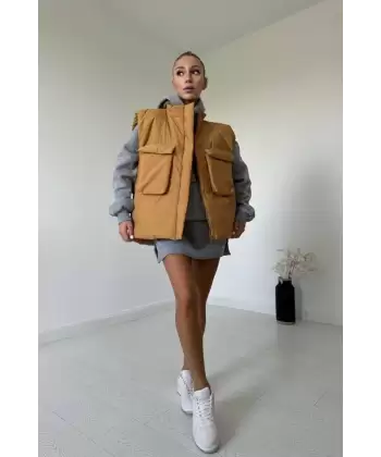 Camel Cepli Şişme Yelek
