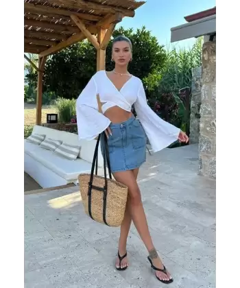 Cecile Denim Mini Etek 4015-17