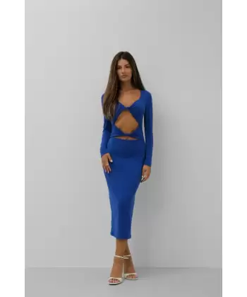 Düğüm Detaylı Midi Boy Elbise
