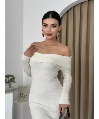 Emden Kayık Yaka Elbise