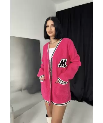 Yeşil Şeritli Bukle Hırka