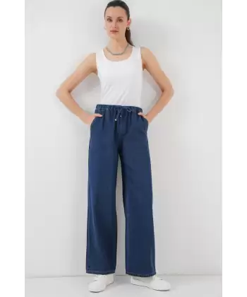 Geniş Paça Kot Pantolon 6706 - Lacivert