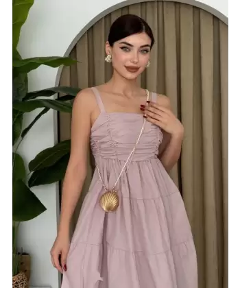 Harpster Göğsü Büzgülü Elbise