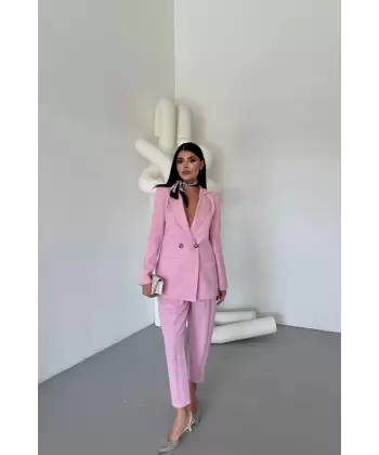 KETEN CEKET - PANTOLON TAKIM - Pembe