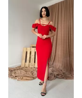 Siyah Askı Detaylı Elbise
