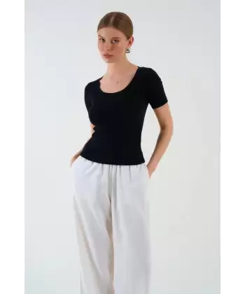 Kısa Kollu T-shirt - Siyah