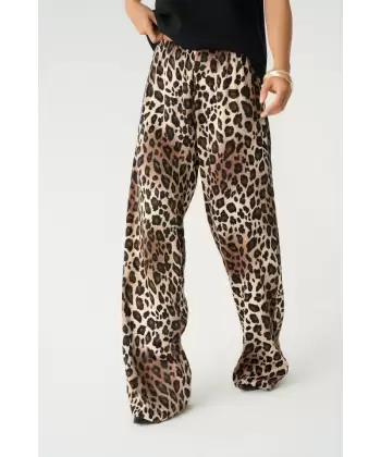 Lastikli Pantolon - Leopar