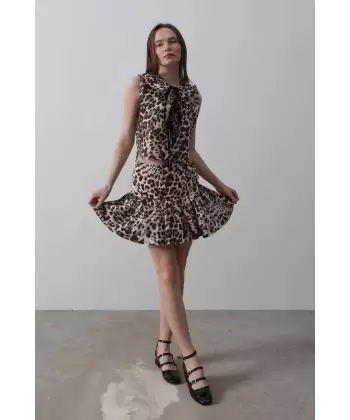 Leopar Desen Mini Etek - Leopar
