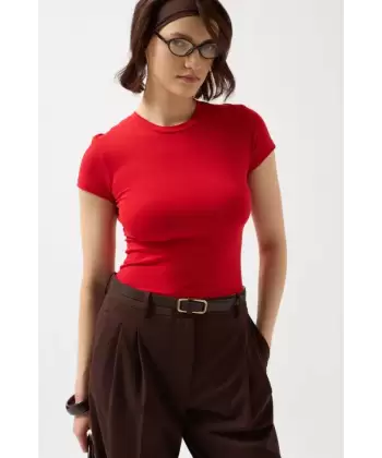 Likralı Basic T-Shirt