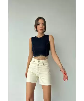 Mavi Altı Zincirli Bluz