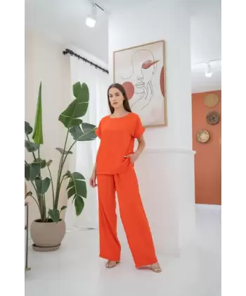 Oranj T-Shirt Ve Pantolon Takım