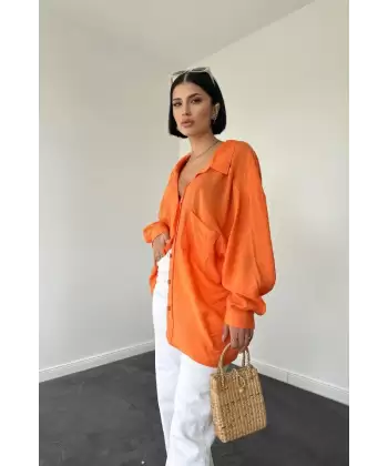 Oranj Tek Cepli Bedensiz Cruz Gömlek