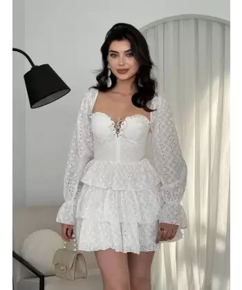 Oxfo Göğüs Bağlamalı Elbise