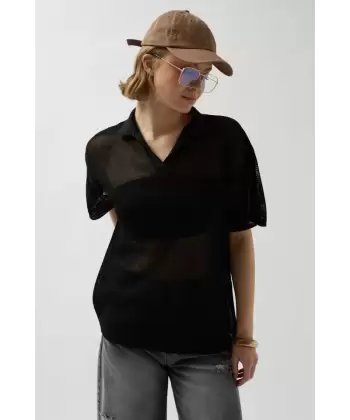 Polo Yaka TransparanT-Shirt