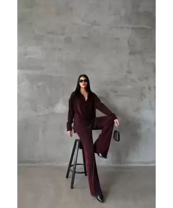 SİMLİ GÖMLEK - PANTOLON TAKIM - Gümüş