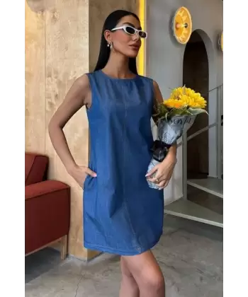Sırt Bağcıklı Tensel Elbise 2880
