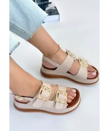 Stan Bej Cilt Sandalet