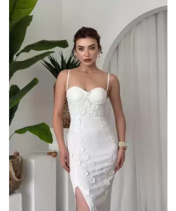 Stor Gül Detaylı Elbise