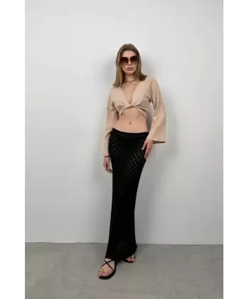 Volan Kol Bağlamalı Bluz