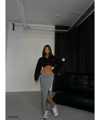 Yırtmaçlı Midi Boy Etek