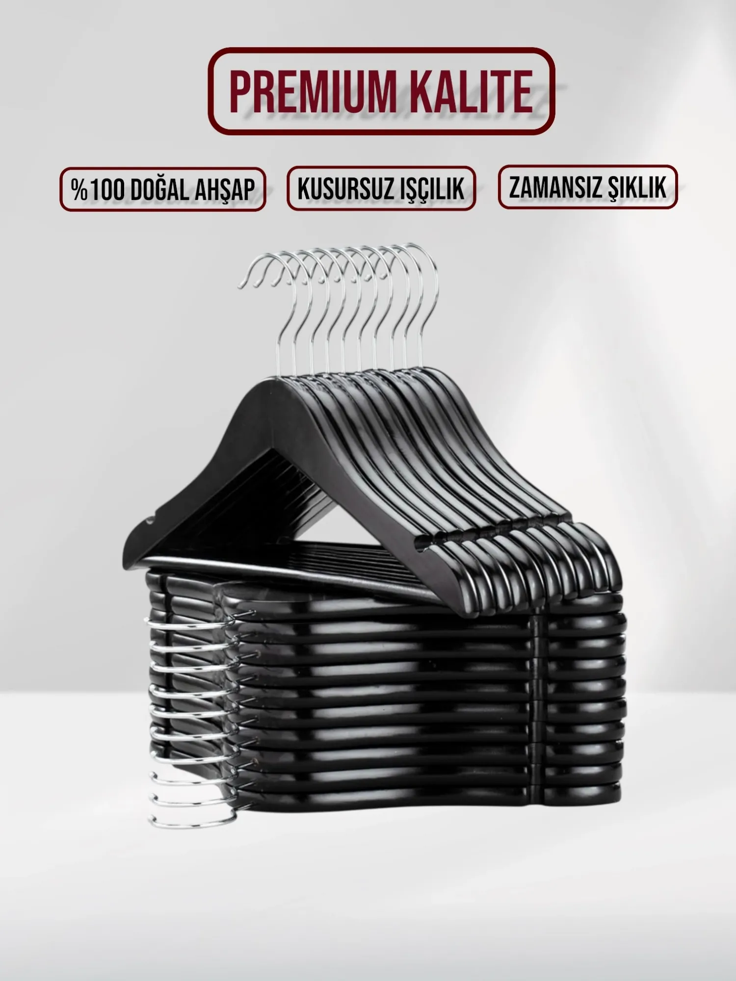 Siyah Ahşap Bebek Elbise Pantolon Askısı