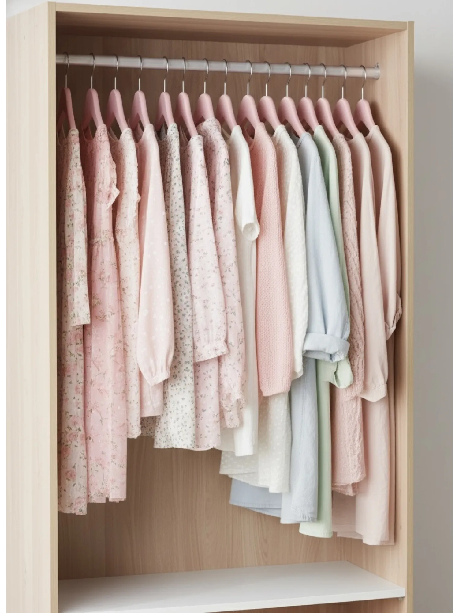 Pembe Ahşap Bebek Elbise Pantolon Askısı