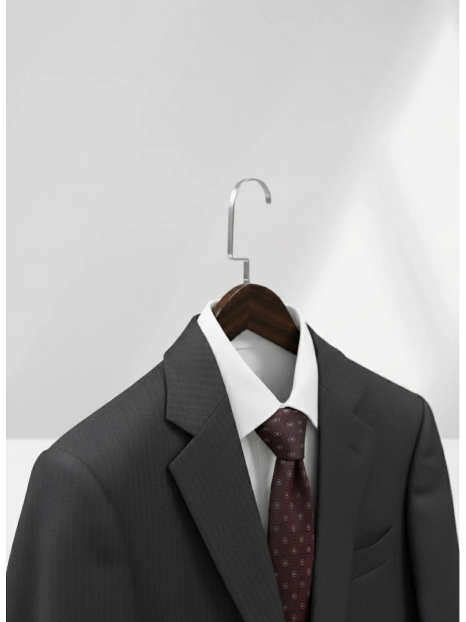 Ceviz Ahşap Nikel Lama Kancalı Pabuçlu Takım Elbise Askısı