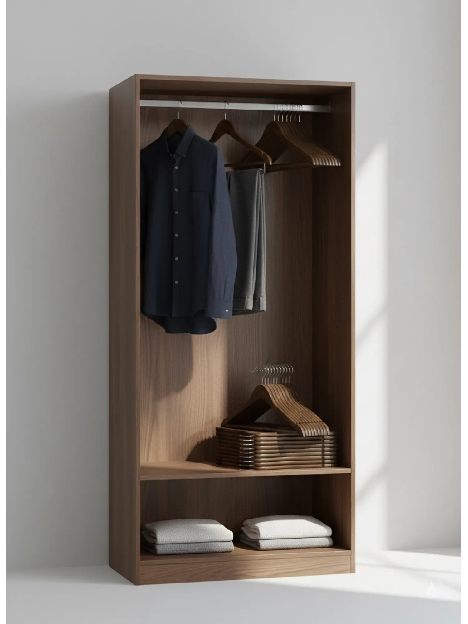 Ceviz Ahşap Elbise Pantolon Askısı