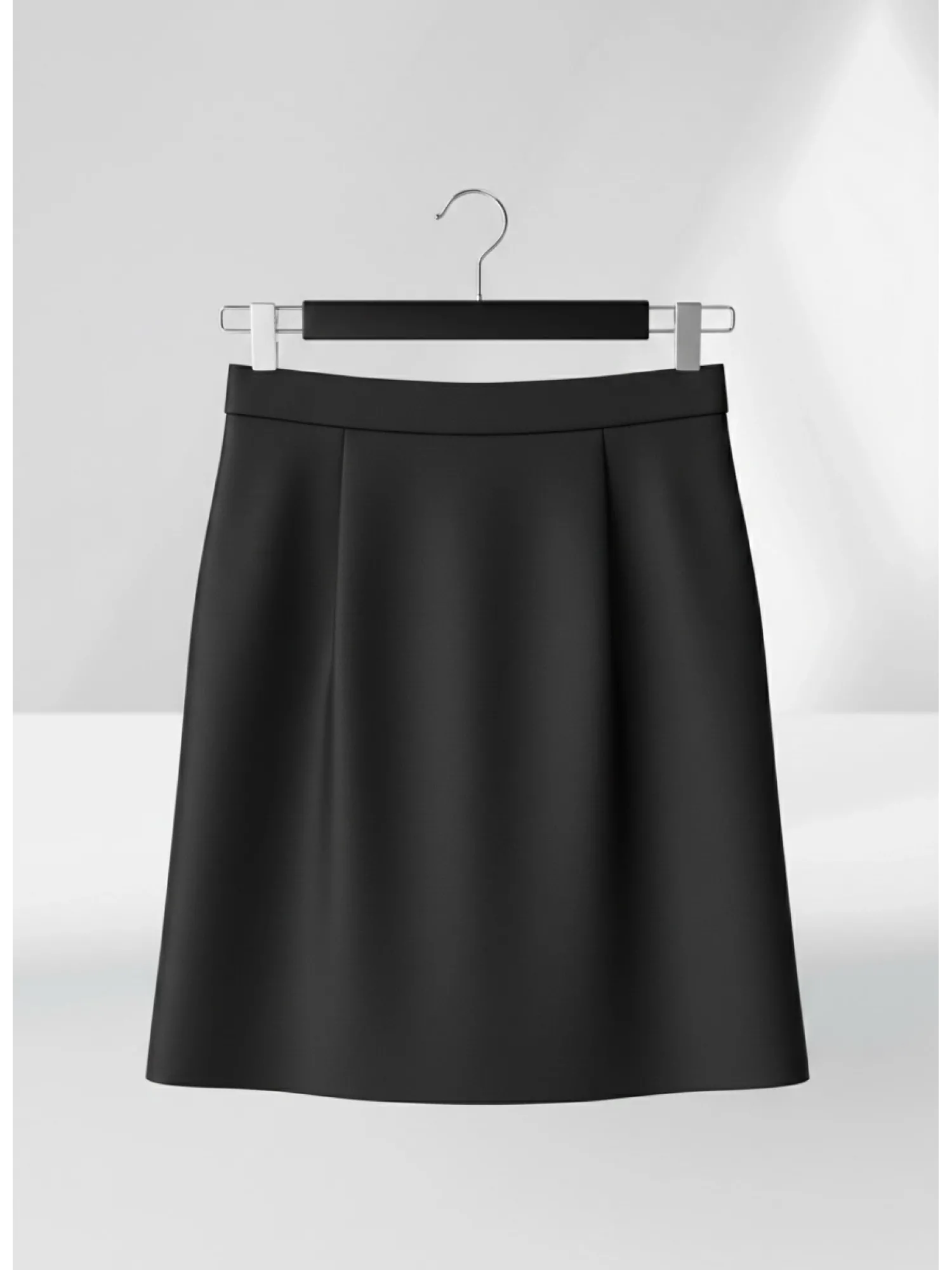 Siyah Ahşap Pantolon Etek Askısı Gümüş Kancalı