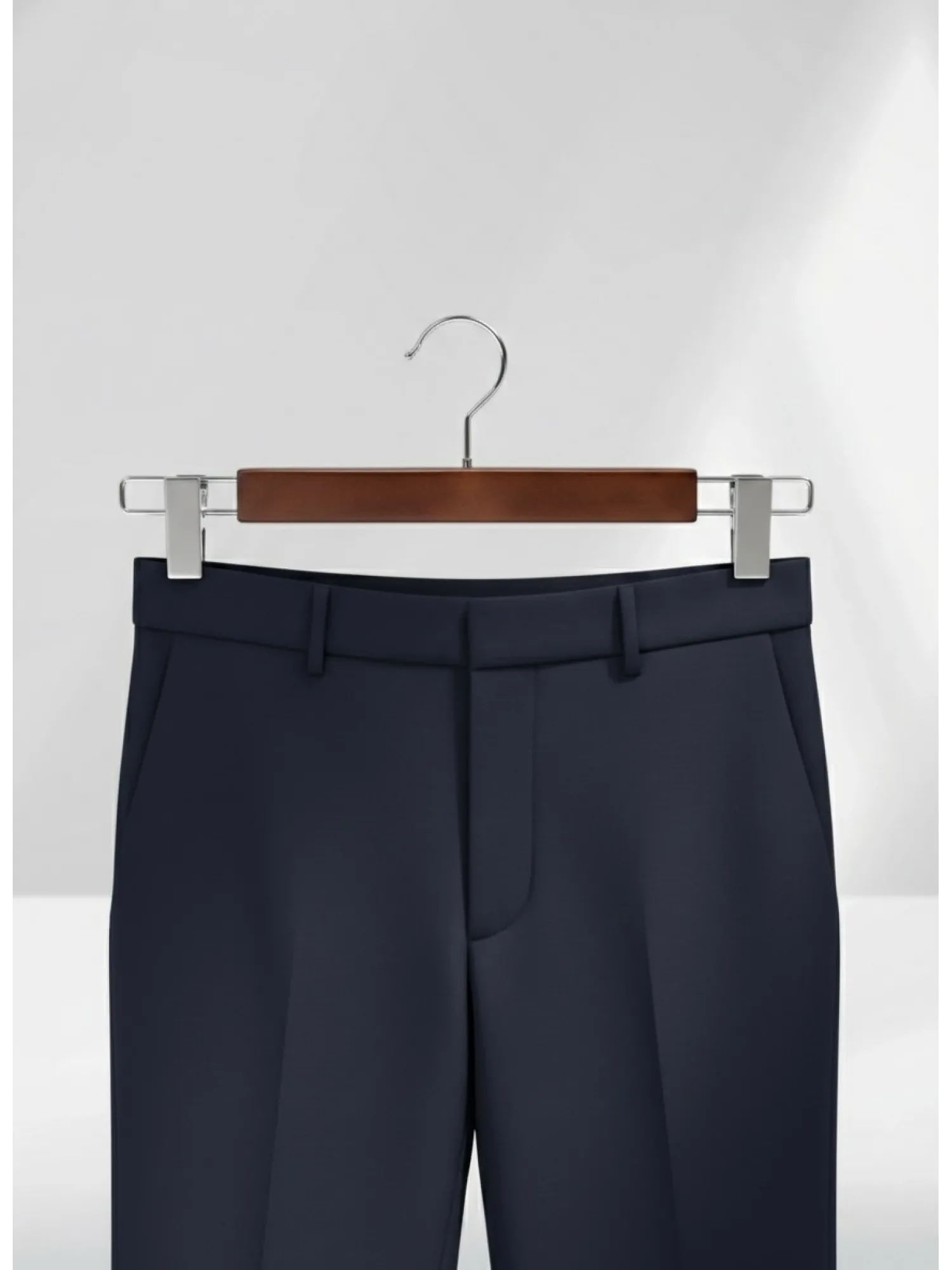 Ceviz Ahşap Pantolon Etek Askısı Gümüş Kancalı