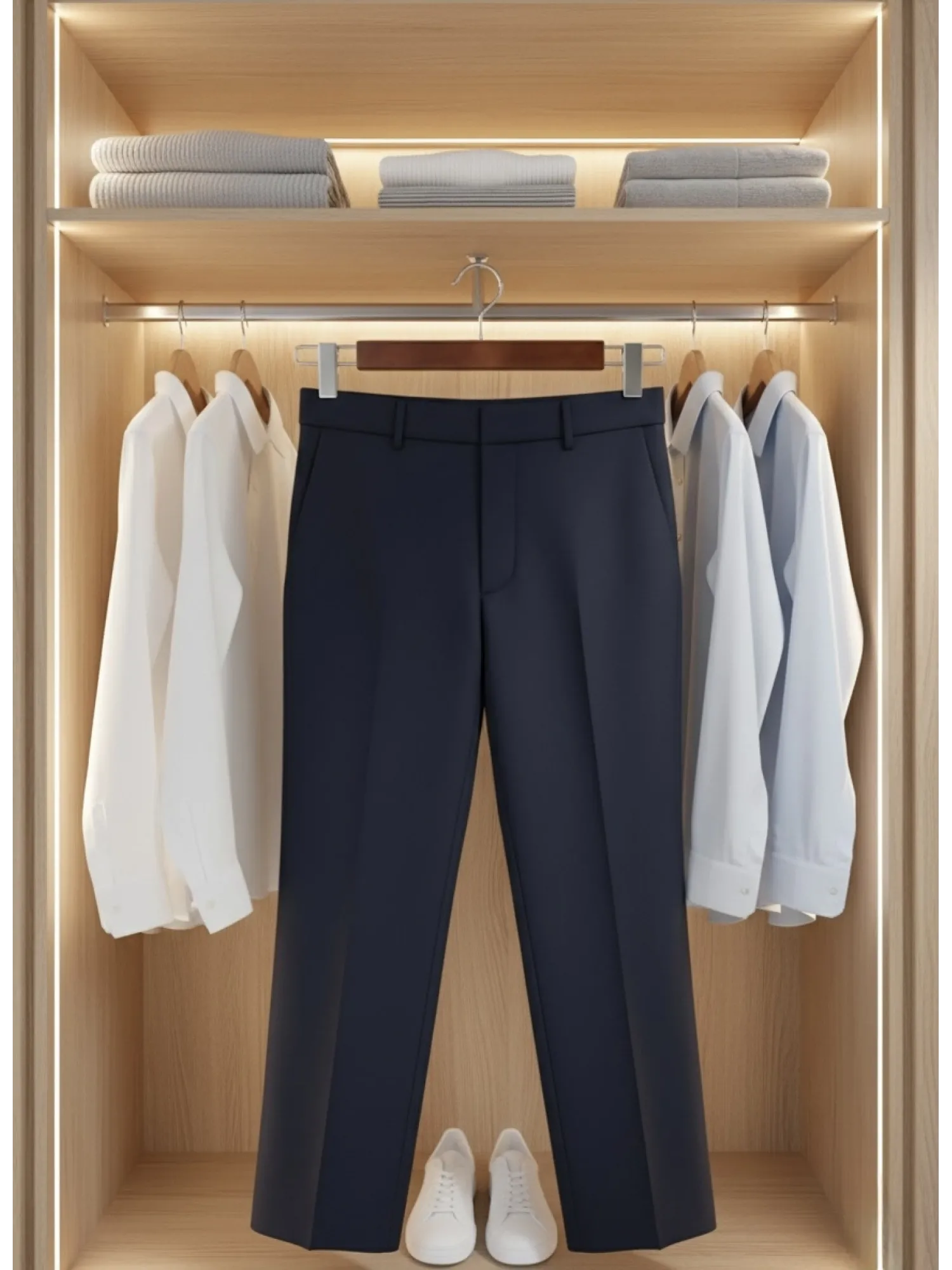 Ceviz Ahşap Pantolon Etek Askısı Gümüş Kancalı