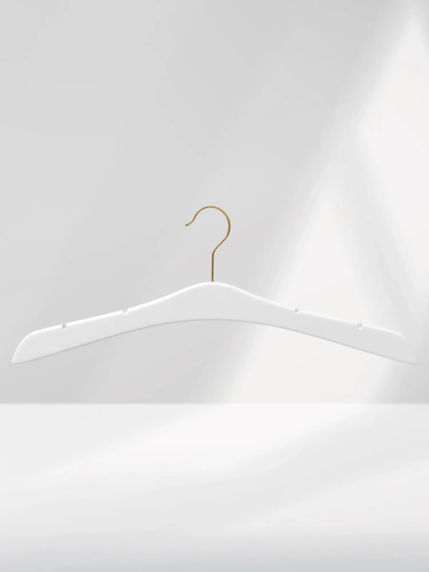 Beyaz Ahşap Gold Kancalı Gelinlik Triko Abiye Askısı